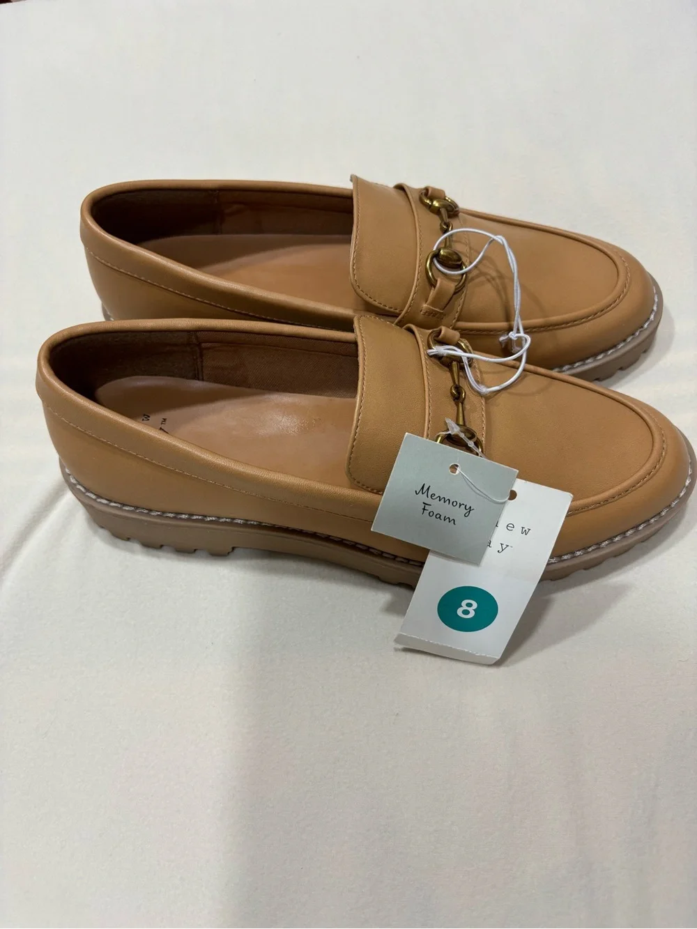 a new day Tan Bit-Detail Loafers for Women shoes